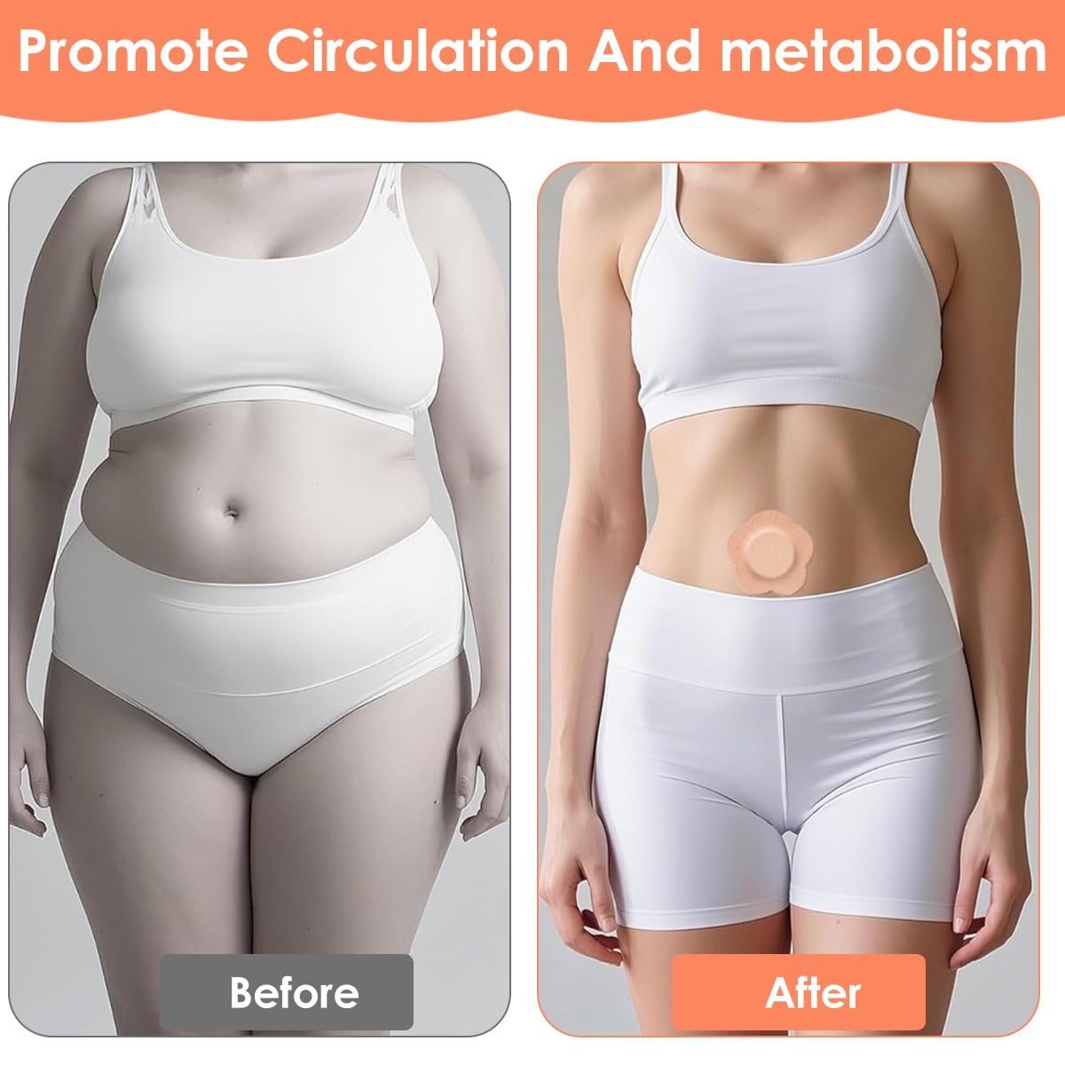 HANNEA Castor Oil Pack Wrap for Belly Button with 60PCS Organic Cotton Floral Pads | Self-Adhesive Design