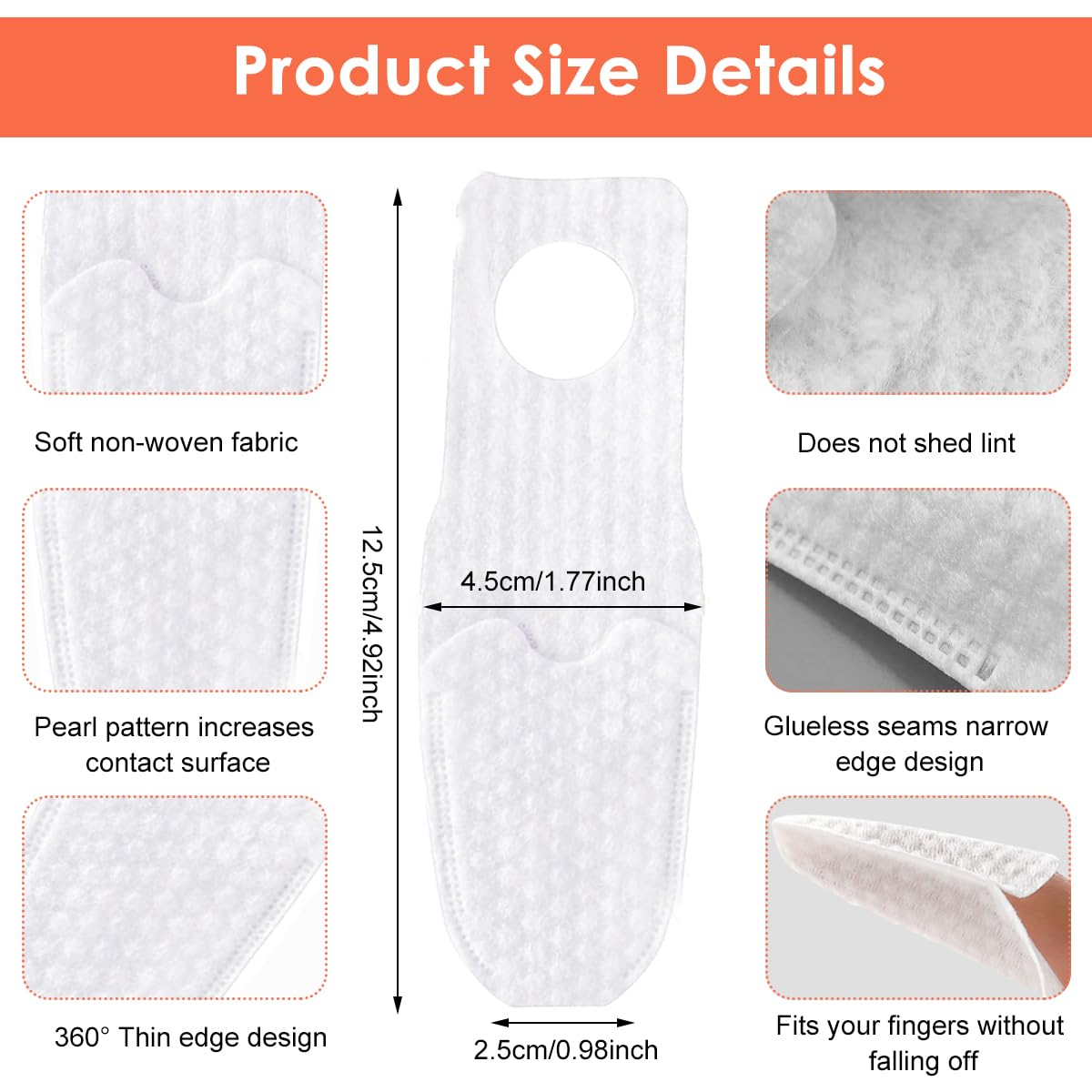 SNOWIE SOFT Baby Oral Cleaning Finger Cots 32 Pcs for Daily Care with Non Woven Fabric | Single Use Individually Wrapped Wipes