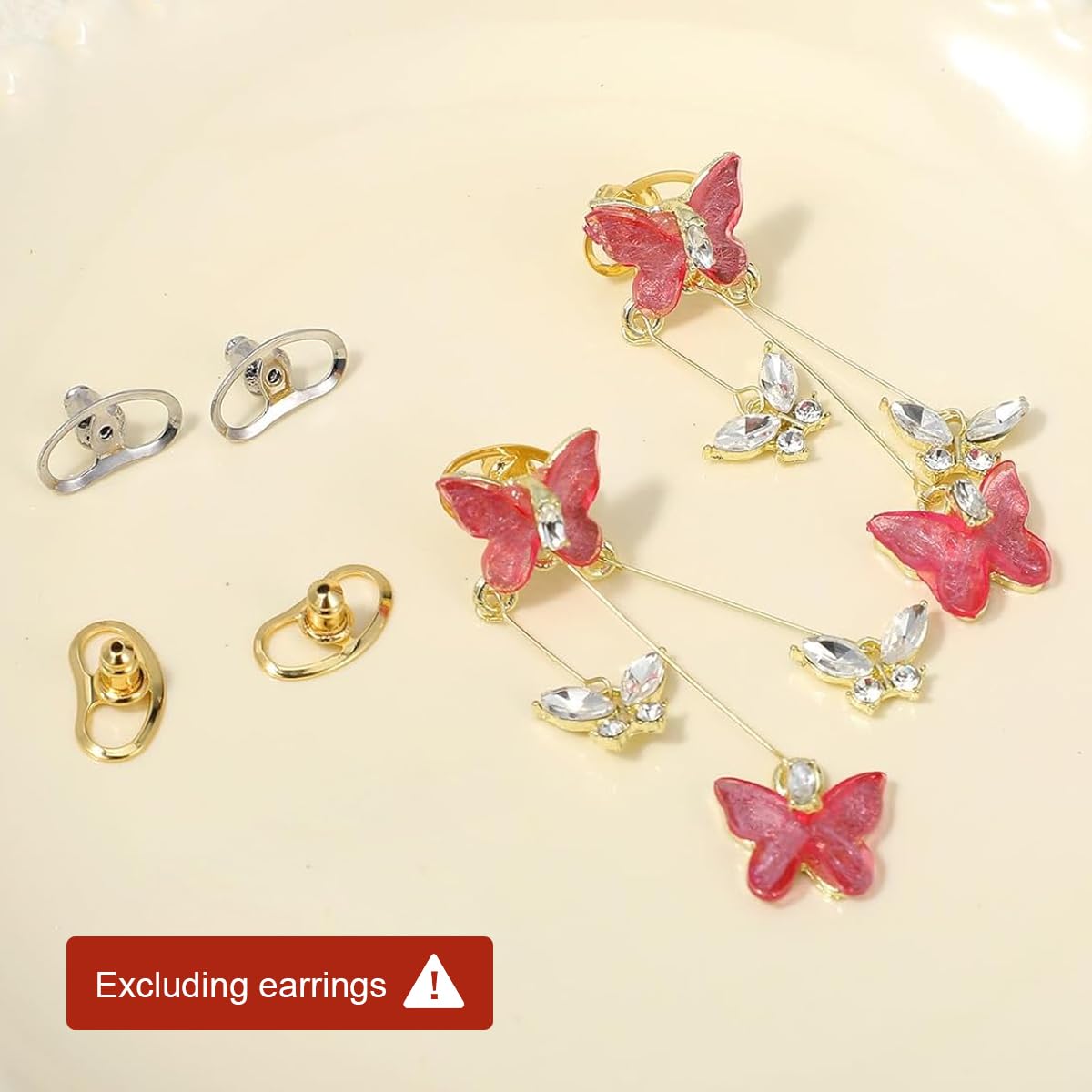 SANNIDHI Earring Supporter for Heavy Earrings with 4Pcs Screw Back Design | White Gold Color