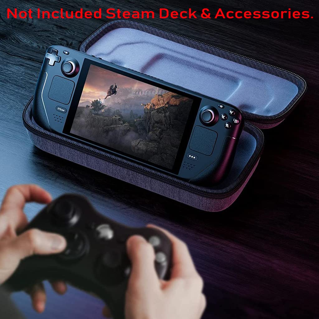 HASTHIP EVA Storage Case for Steam Deck with Double Layer Design and 32×14×8.5 cm Capacity