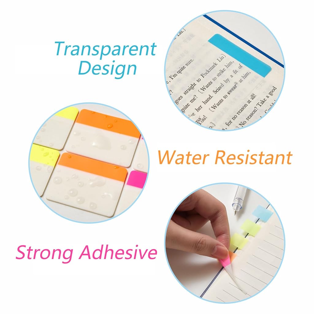 OFIFO® 500-Piece Color-Coded Page Markers - 2 Inch Writable Tabs for Books & Folders, Repositionable Study Organizers, Efficient Office & Academic Tool Kit
