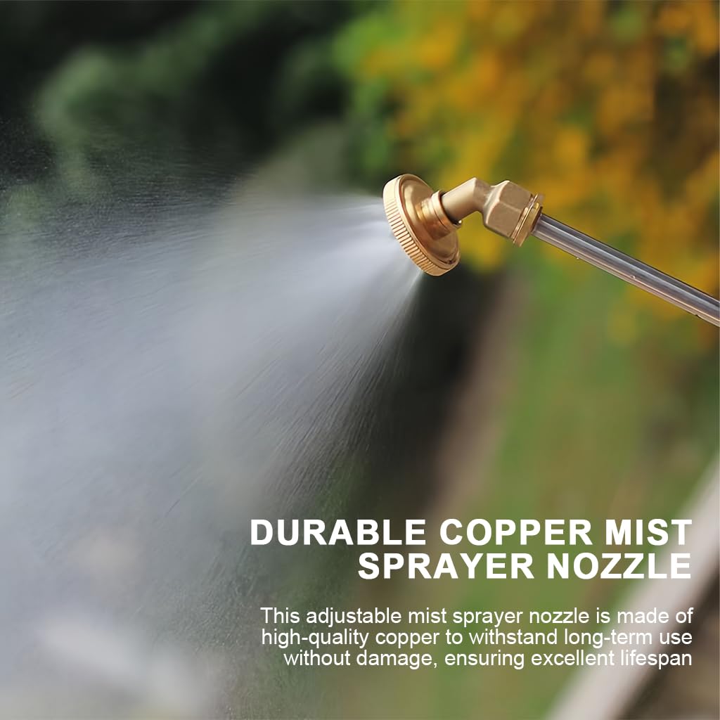 HASTHIP Copper Mist Sprayer Nozzle for High Pressure Water Guns with Adjustable Fine Spray | Ideal for Watering Cooling and Dust Control
