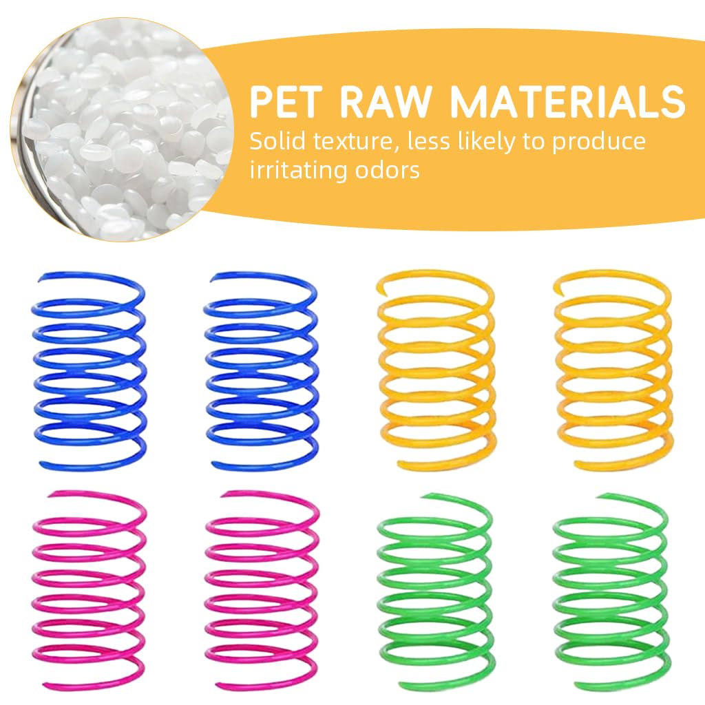 Qpets Cat Spring Toys for Indoor Play with 9cm Coil Design and ABS Material | 8 Pack