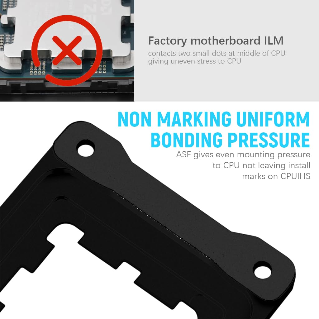 ZORBES Aluminum CPU Holder for AMD AM5 with Anti Bending Contact Frame 69x53x5mm | Includes 4 Screws and Screwdriver