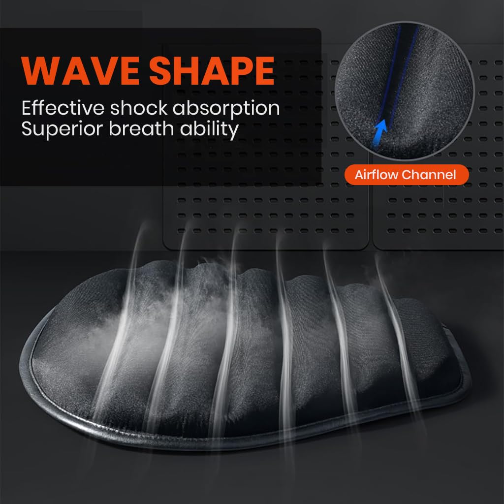 STHIRA Bike Seat Cushion for Long Rides featuring 3D Grooved Gel Pad 38x35cm | Breathable Cover