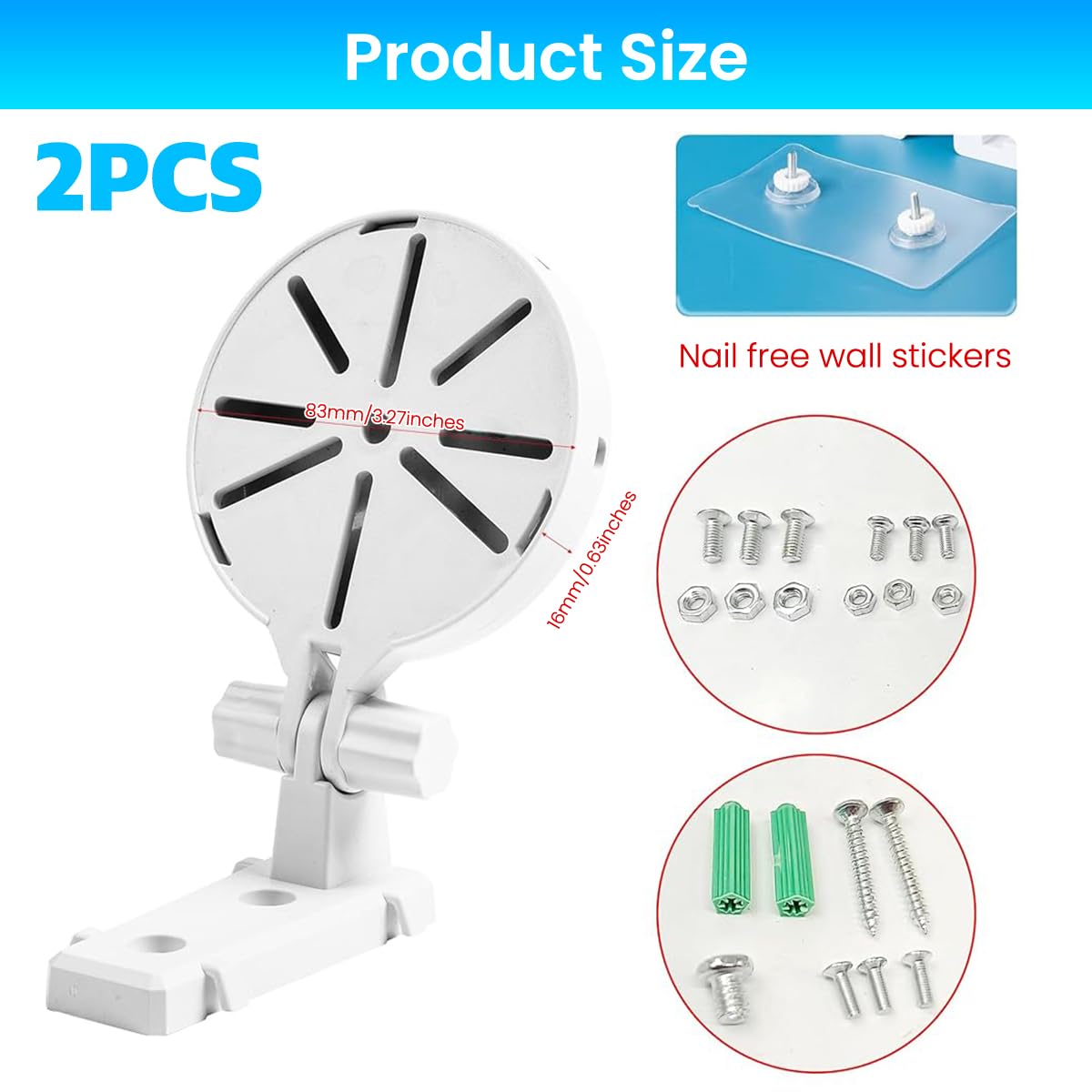 ZORBES Baby Monitor Wall Mount Brackets with 145° Adjustable Angle and Invisible Cord Management | No Drill Installation Kit