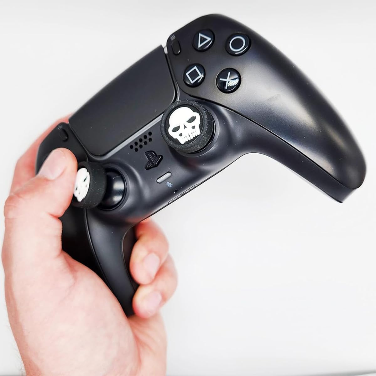 ZORBES Skull Thumb Grip Caps for PS5 Controller 4pcs Set with Silicone Covers | Enhanced Precision Control