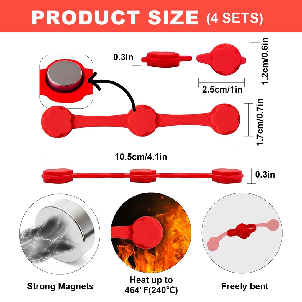 Supvox Magnetic Silicone Grips for Air Fryer Paper Liners with Heat‑Resistant Clips | Reusable Accessories for Secure Cooking