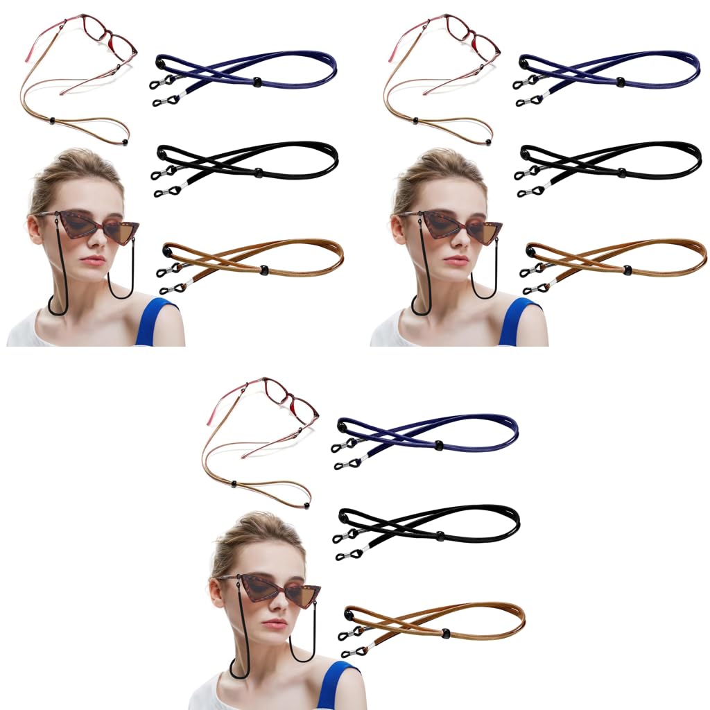 Zibuyu Specs Holder Strap with Non Slip Ergonomic Fit 9PCS 27.56 in Suede for Adults & Kids