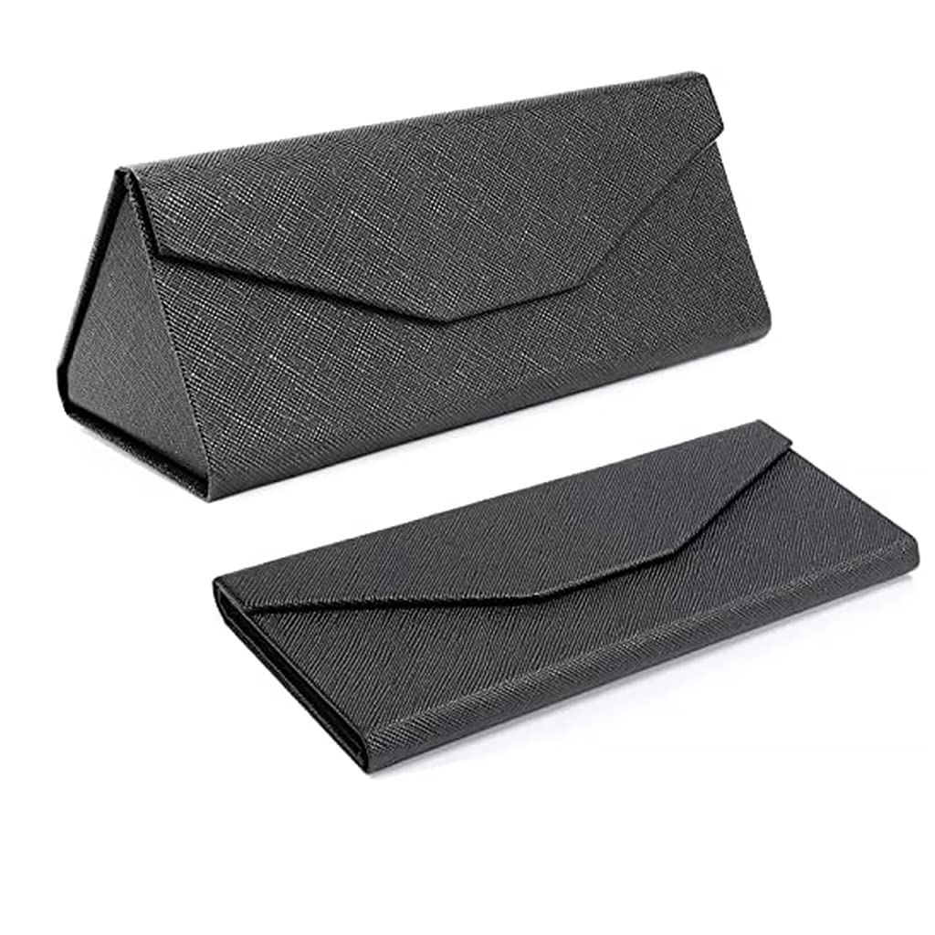 GUSTAVE Sunglasses Organizer Case for Travel with Triangle Folding Design and PU Leather | Includes Lens Wipe Cloth