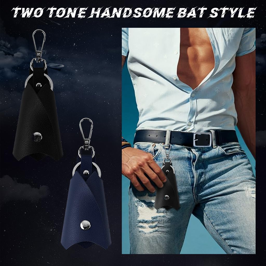 STHIRA Batman Leather Keychain for Cars with Quick Release Buckle and Metal Hardware | PU Sheath Design