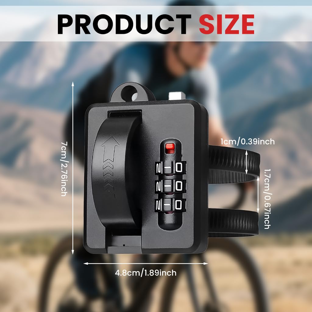 STHIRA Motorcycle Helmet Lock with 3 Digit Combination and Dual Mount Straps | Rugged PVC Design