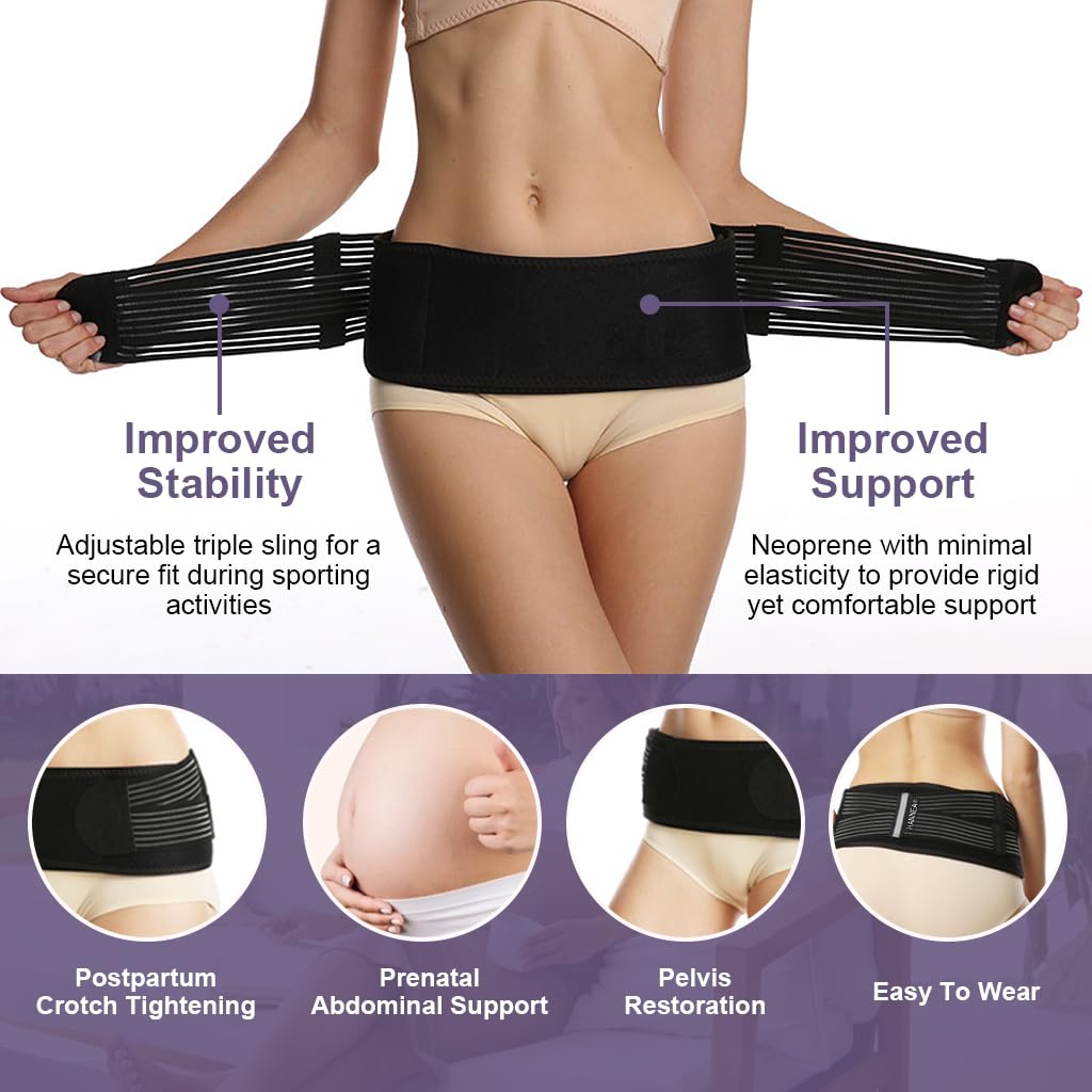 HANNEA® Sciatica Pain Relief Belt for Women and Men, Hip Belt for Back Pain - Support and Alleviate Si Joint, Pelvic Support Strap, Sacral, Sacrum, Sciatica Pain and Discomfort