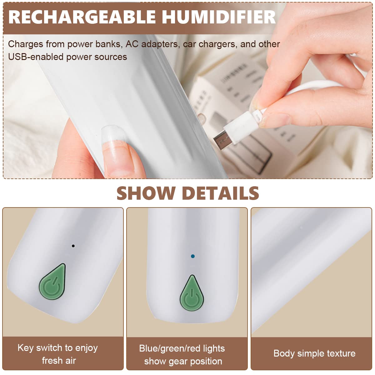 HANNEA Aroma Diffuser for Home with 500mAh Battery and 3 Spray Modes | 26dB Silent Operation