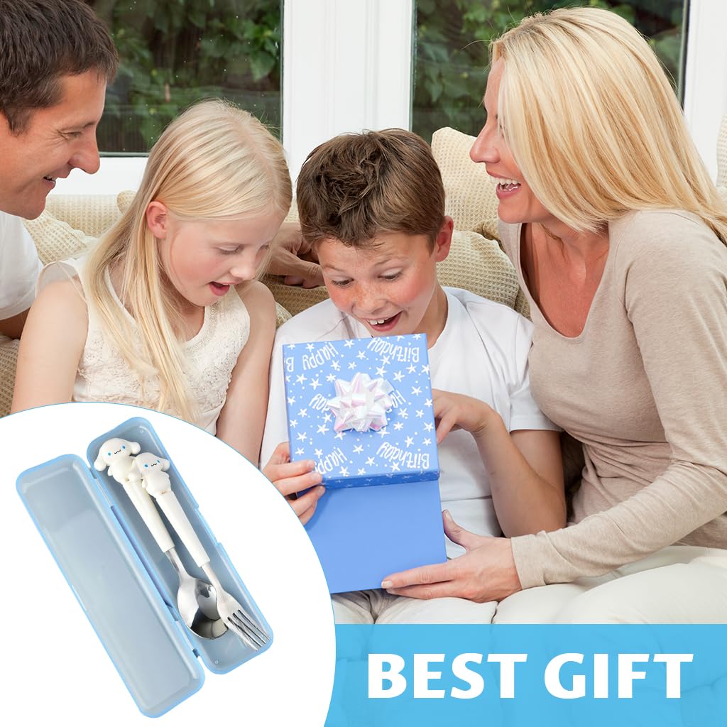 Supvox Cutlery Set for Kids with 7.87 in Utensils featuring Balanced Handles and Case