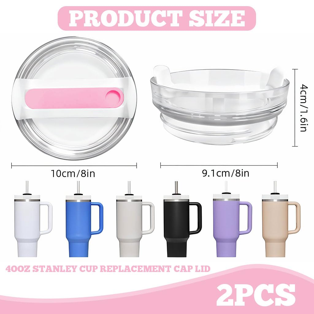 HASTHIP Replacement Lid for Stanley Tumbler featuring Leak Proof Straw Hole Design | 2Pcs BPA Free ABS