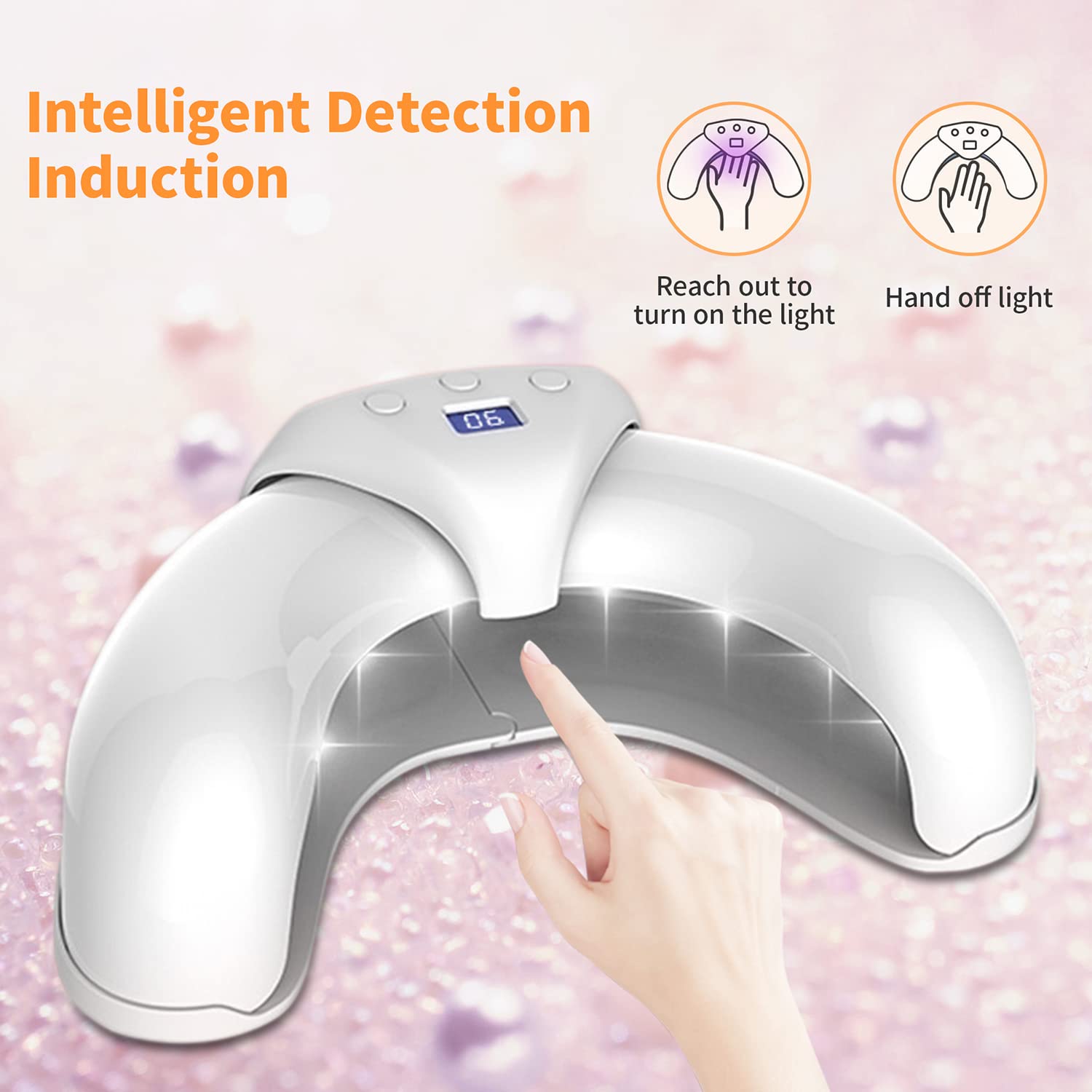 MAYCREATE UV Lamp for Nails with 36W 18 LED Beads and Smart Sensor | USB Quick Dry Timer