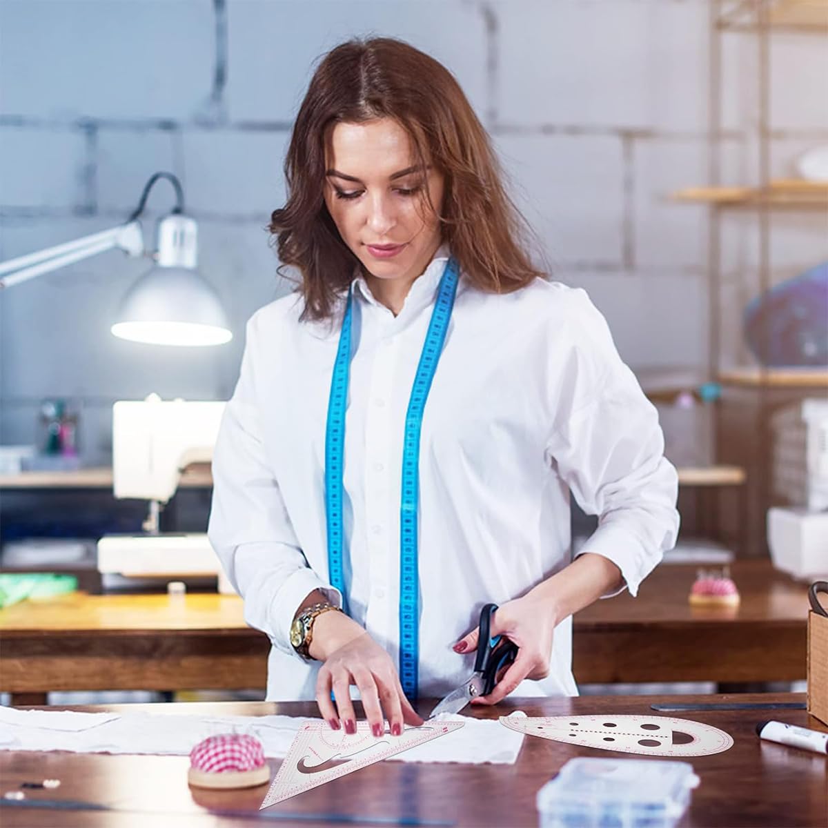 HASTHIP Metric Sewing Ruler Set for Pattern Making with 4 Clear Curve Tools | Plastic for Tailors