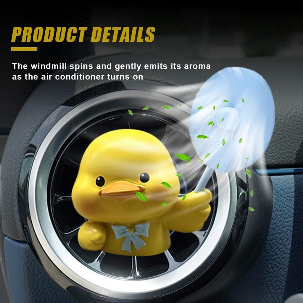 ZIBUYU Cartoon Car Dashboard Decoration for Air Vent with Resin Duck Diffuser | Unscented Customizable Gift