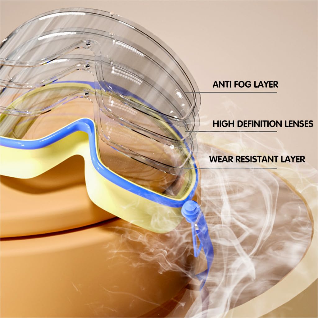 PROBEROS Kids Swimming Goggles with Integrated Ear Plugs and Anti-Fog UV Lenses for Ages 3–16