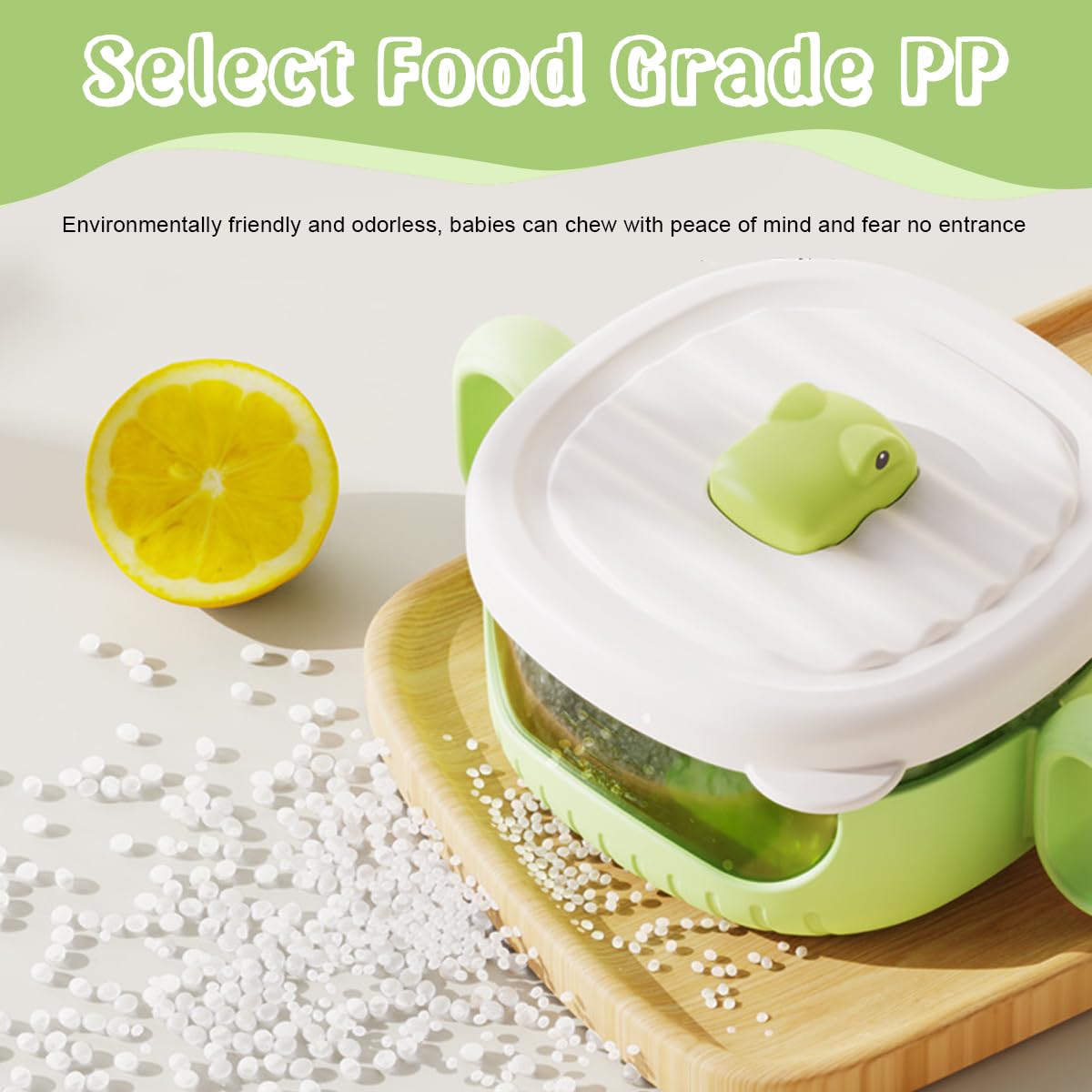 SNOWIE SOFT Baby Sipper Bowl for Feeding with 400ml Capacity and Clip-on Straw | Green PP