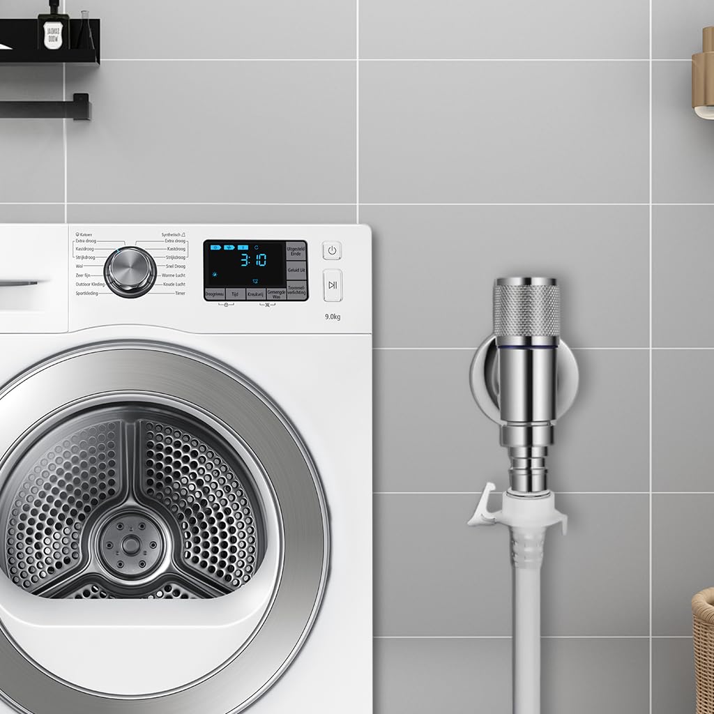 HASTHIP Washing Machine Faucet for Laundry with Auto Water Stop Valve and Copper Body | Chrome Finish