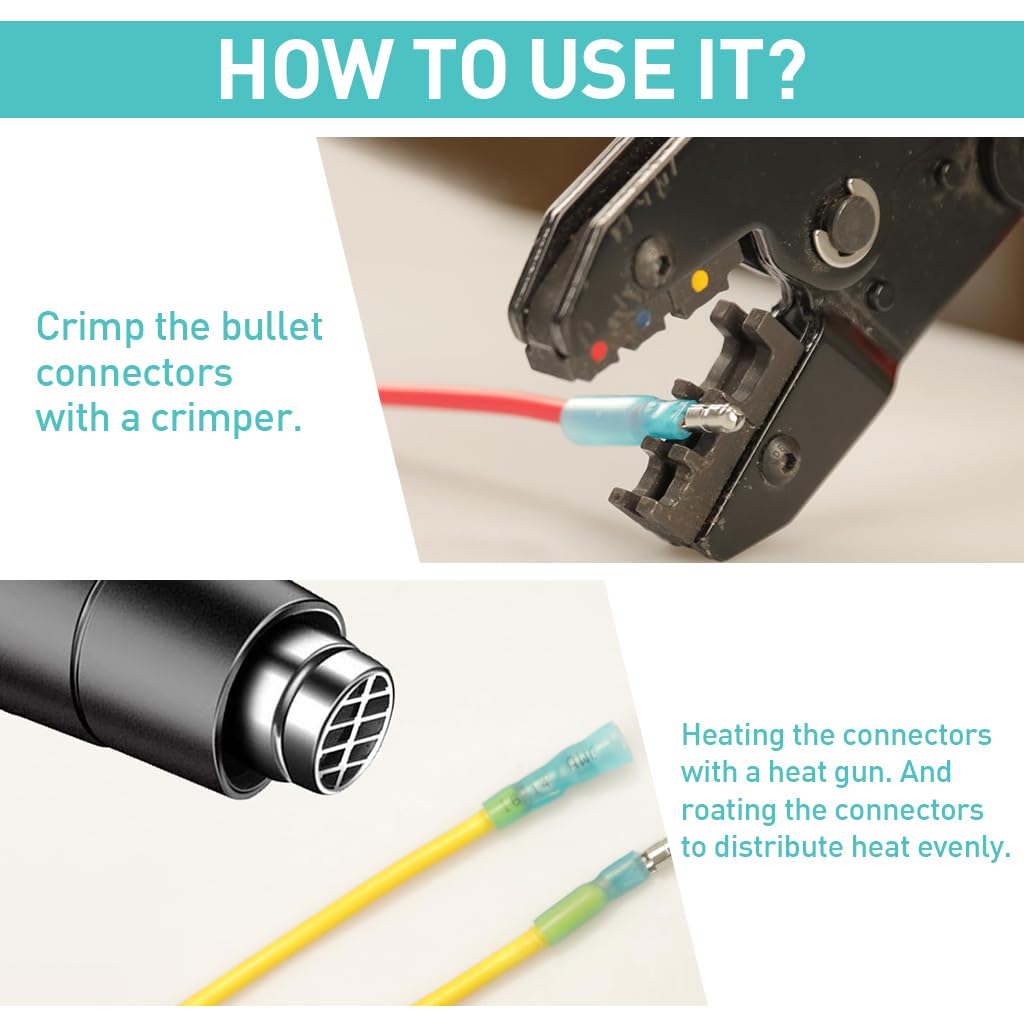 Serplex® 110Pcs Heat Shrink Butt Connectors with Box 3 Sizes Heat Shrink Butt Connectors for AWG 12-10/16-14/22-18 Wire Connectors Crimp Connectors for Automotive Repairment, Electrical Projects