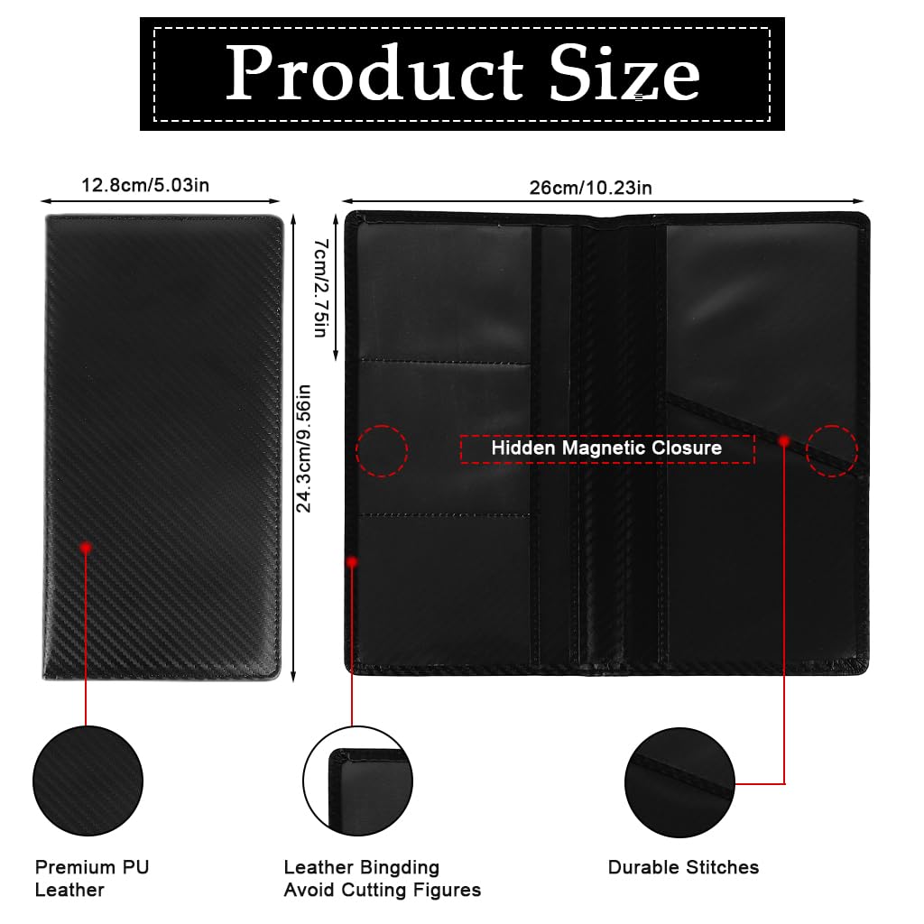 STHIRA Car Documents Holder for Registration and Insurance with 6 Compartments | PU Leather Bifold Organizer