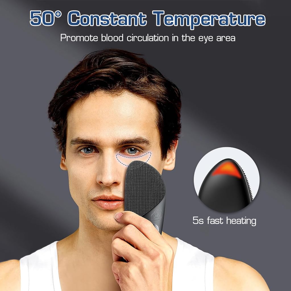 HANNEA Electric Silicone Scrubber for Facial Cleaning with 4 Modes and IPX7 Waterproof | USB Rechargeable Heating Face Brush in Pink