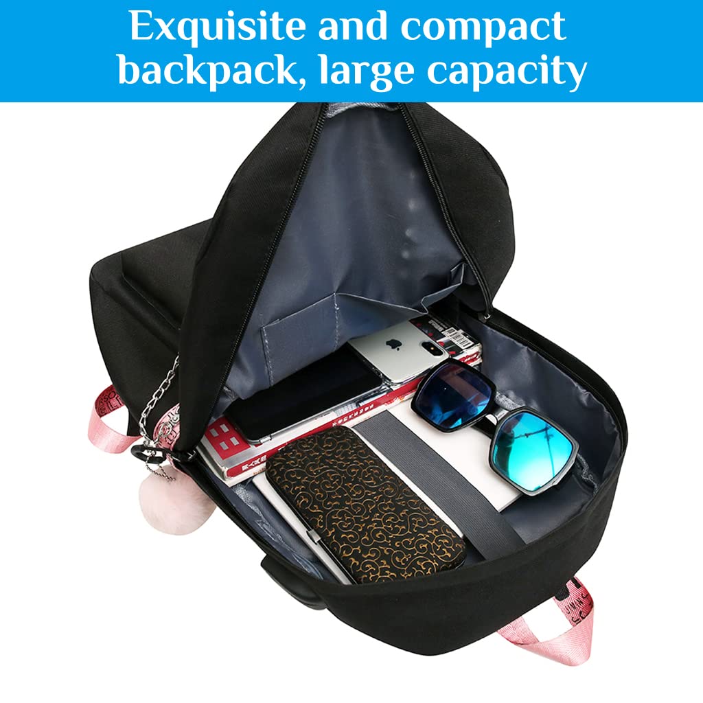 PALAY  BTS Kpop Bangtan Backpacks Daypack Laptop Bag for Girls School Bag Shoulder Bag with USB Charging Port BTS Kpop Accessories For Boy Women Gifts