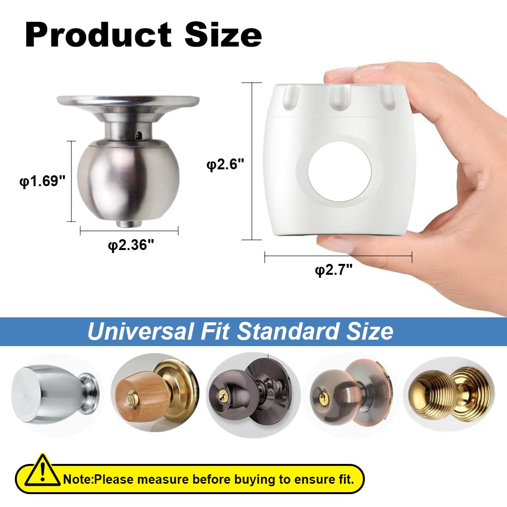 SNOWIE SOFT Door Knob Cover for Child Safety with 2.36 x 1.69 in Universal Fit | 4 Pcs Plastic Set
