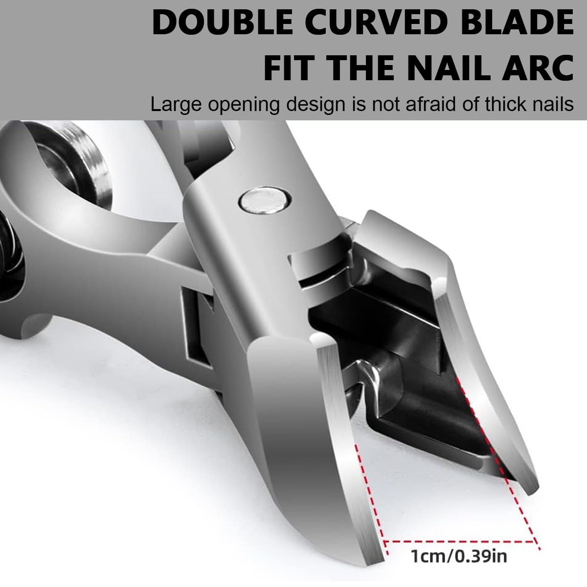 MAYCREATE Nail Cutter for Men with Angled Wide Opening Jaws and Leather Cover | Stainless Steel Clippers for Thick Nails