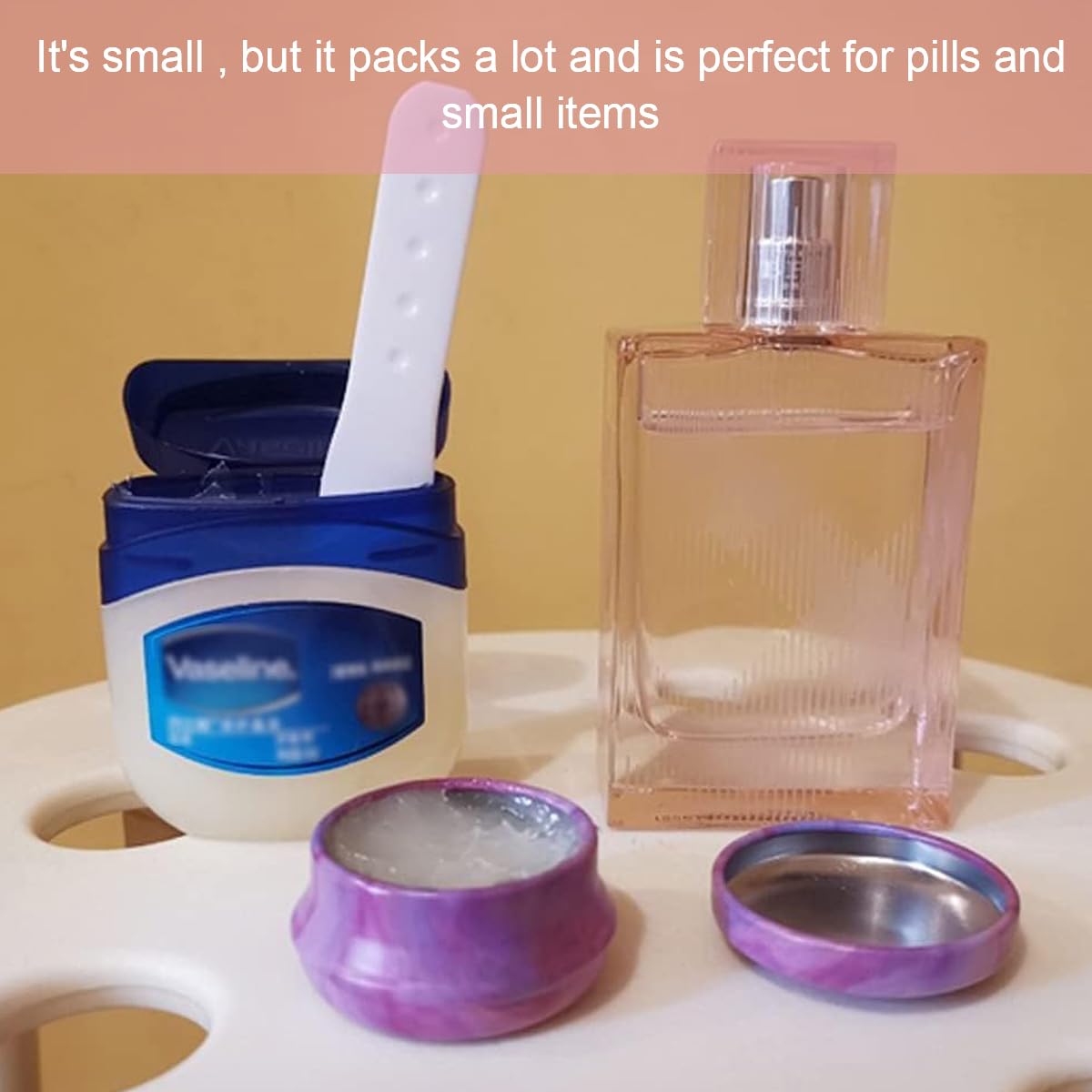 MAYCREATE Metal Can Tinned Iron Round Box Set for DIY Crafts with Lids 12pcs 20ml | Candy Soap Candle Storage