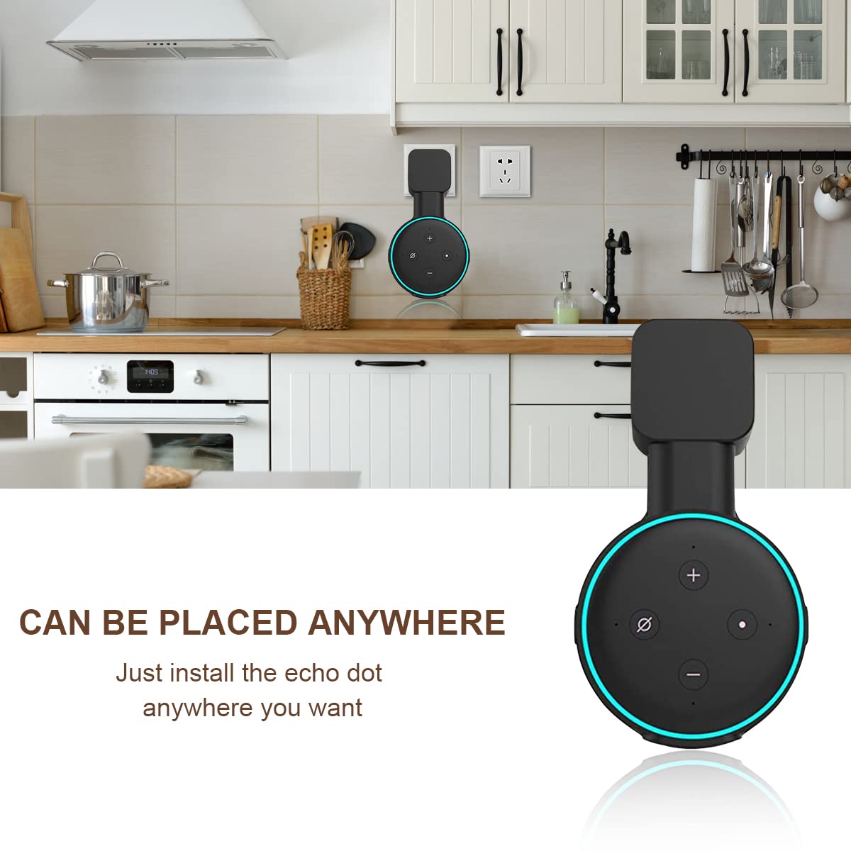 ZORBES Wall Holder for Alexa Echo Dot 3rd Generation 3 pcs with Cord Organizer Design