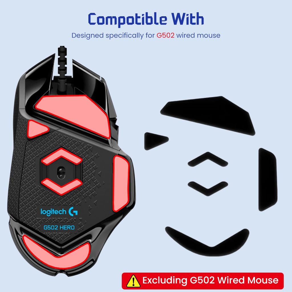 ZORBES Mouse Feet Skates for Logitech G502 Wired Gaming Mouse with Rounded Curved Edges