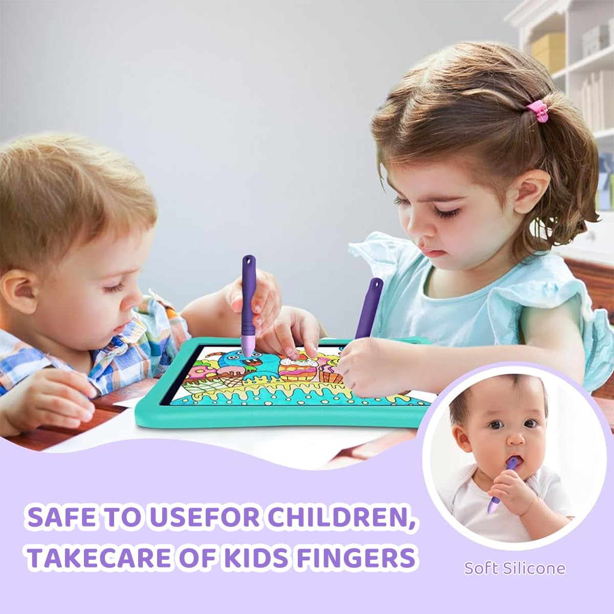 ZORBES Kid Stylus Pens for Touch Screens with Anti Loss Lanyard and Silicone Grip | 2Pcs