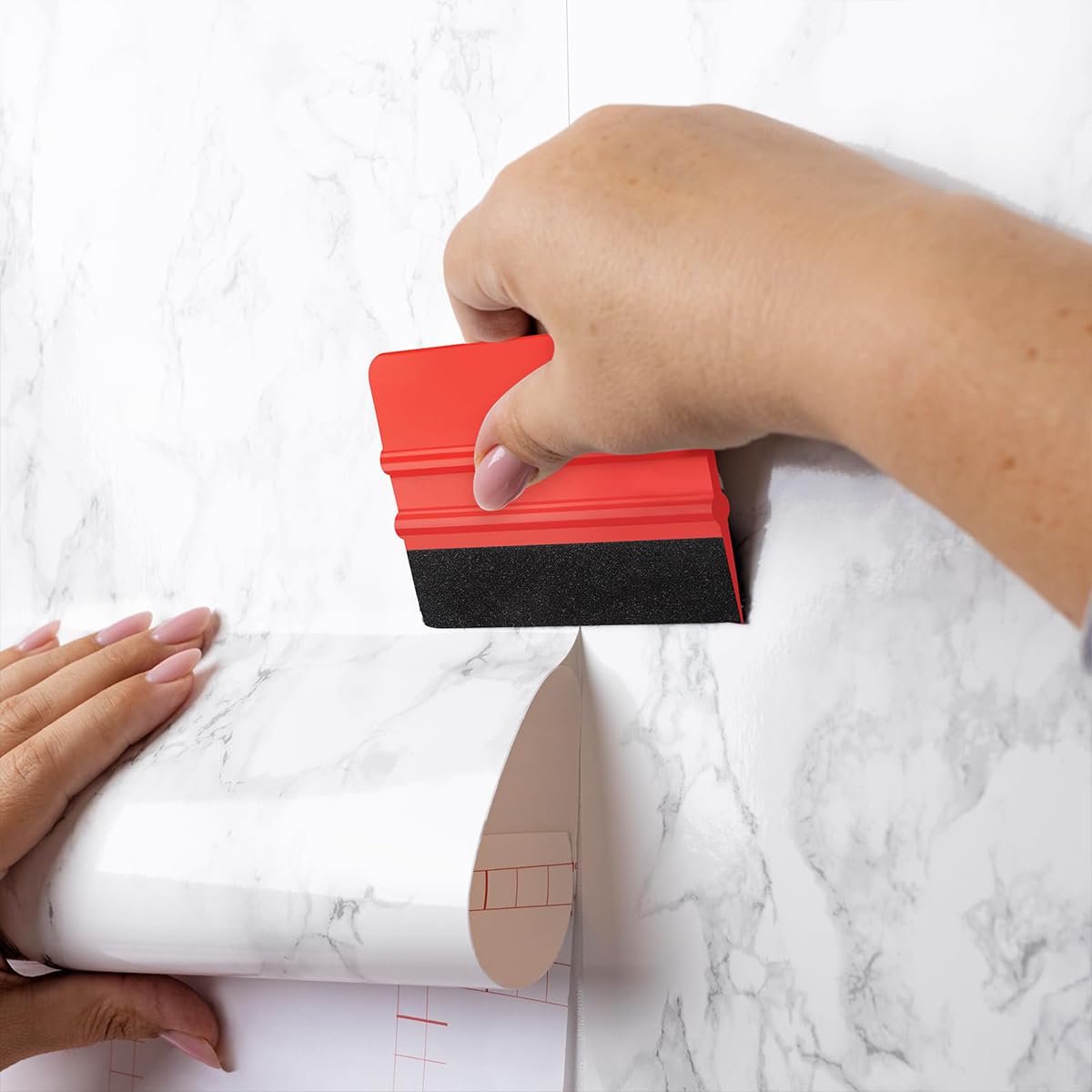 Supvox Vinyl Wrap Squeegee for Decals and Window Film featuring Dual Edge Grip | 3Pcs 4in 5in 6in ABS Felt Edge Set