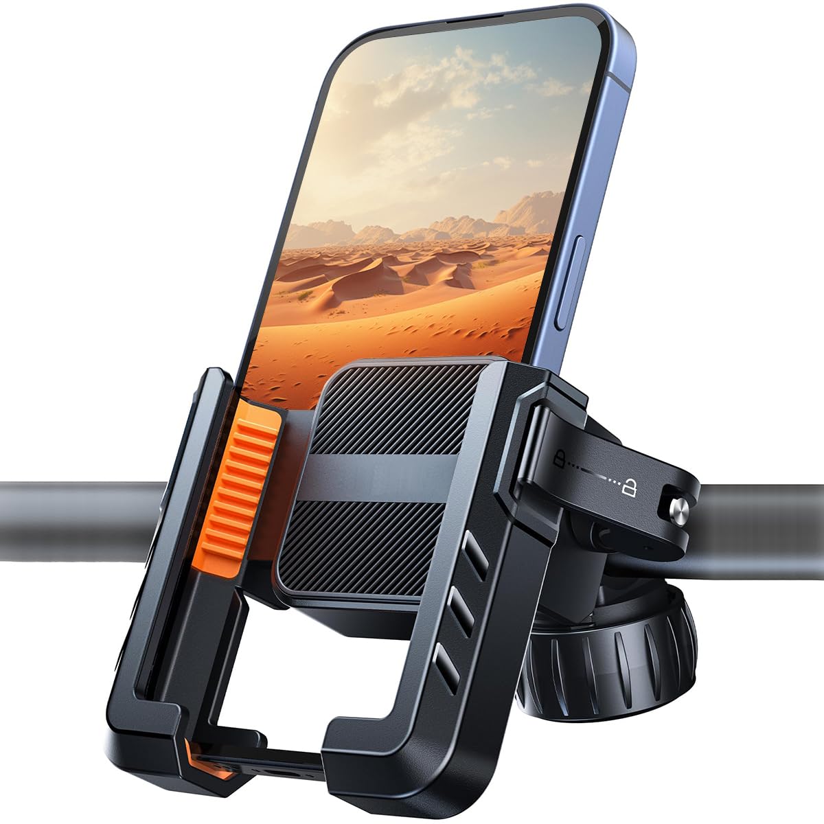 STHIRA® Motorcycle Phone Mount Universal Phone Mount for Bike, Scooter, Motorcycle Phone Holder 360° Rotatable Motorcycle Phone Holder Compatible with iPhone, Samsung, Smartphones up to 7.2''