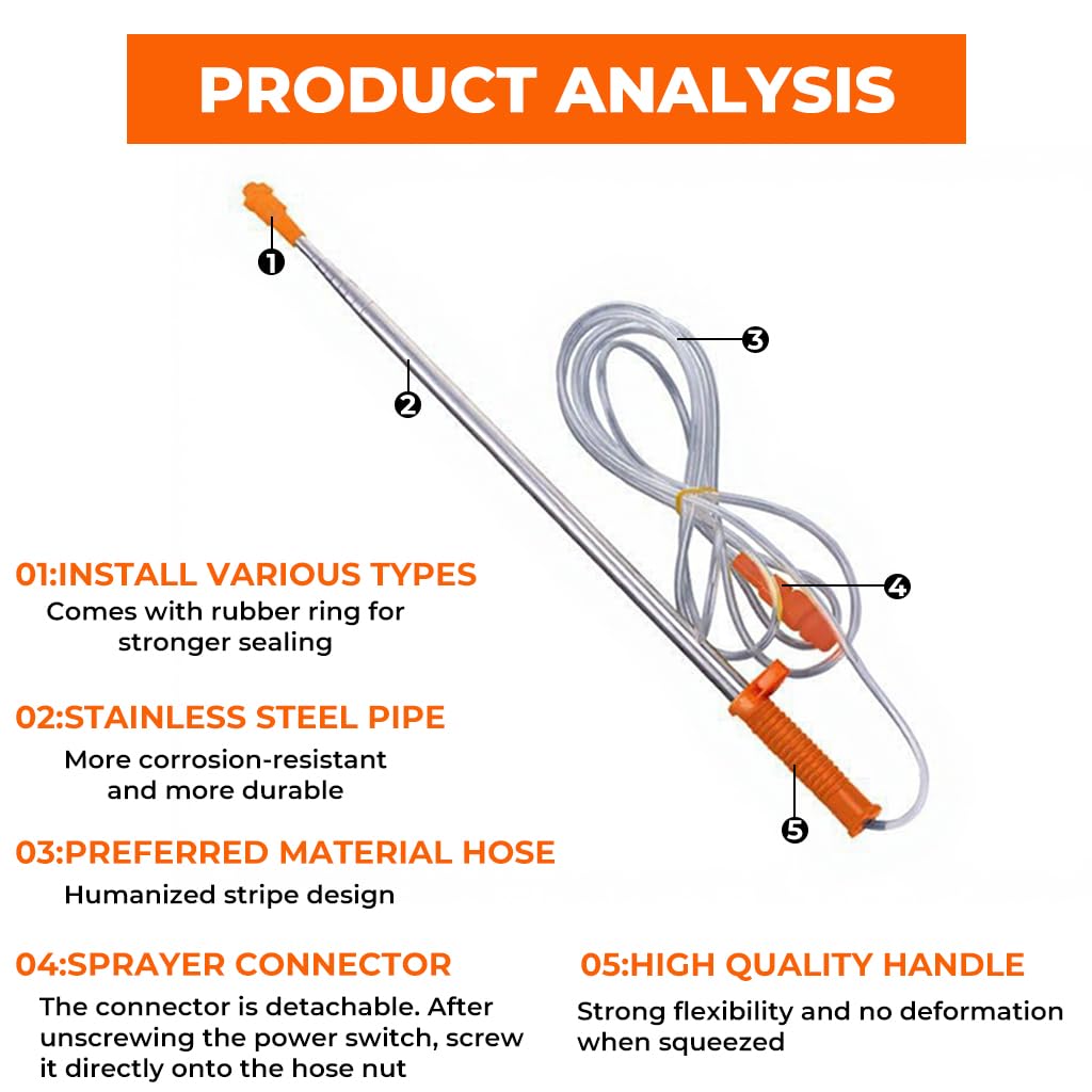 HASTHIP Telescopic Sprayer for Garden Watering with 102 in Stainless Steel Rod | Adjustable Mist Nozzle