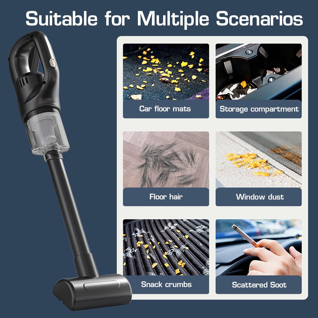 Supvox Vacuum Cleaner for Home and Car with 10 kPa Suction and 120W Motor | Cordless Handheld Design