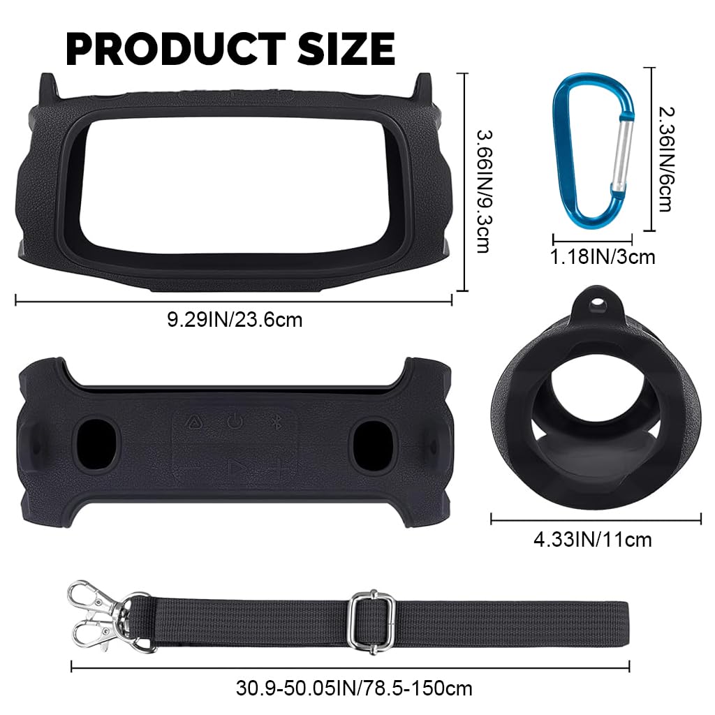 ZORBES Compatible Bluetooth Speaker Silicone Cover for JBL Charge 6 with Strap and Standing Feet | Outdoor Sling Carrier