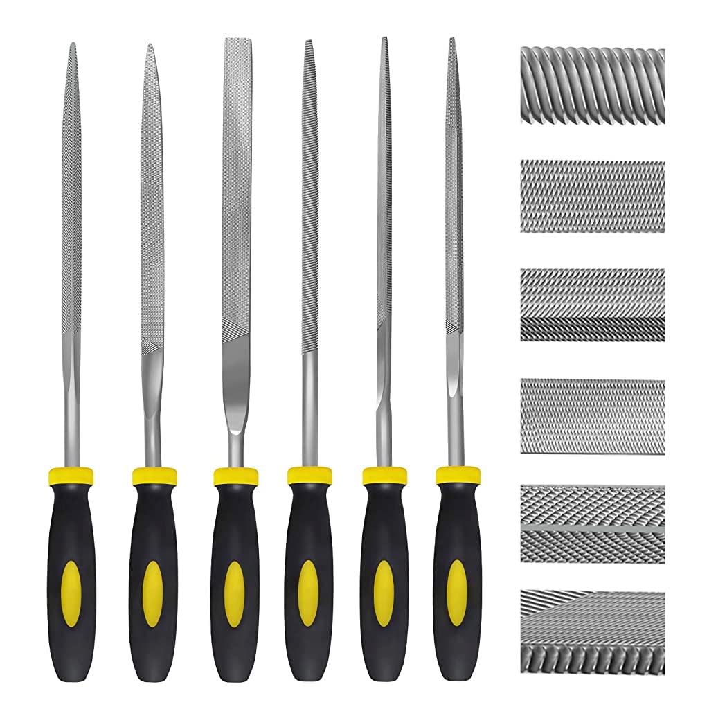 HASTHIP File Tools Set for Wood and Metal Craftwork with Anti-Slip Handles 20 pcs 5mm 180mm