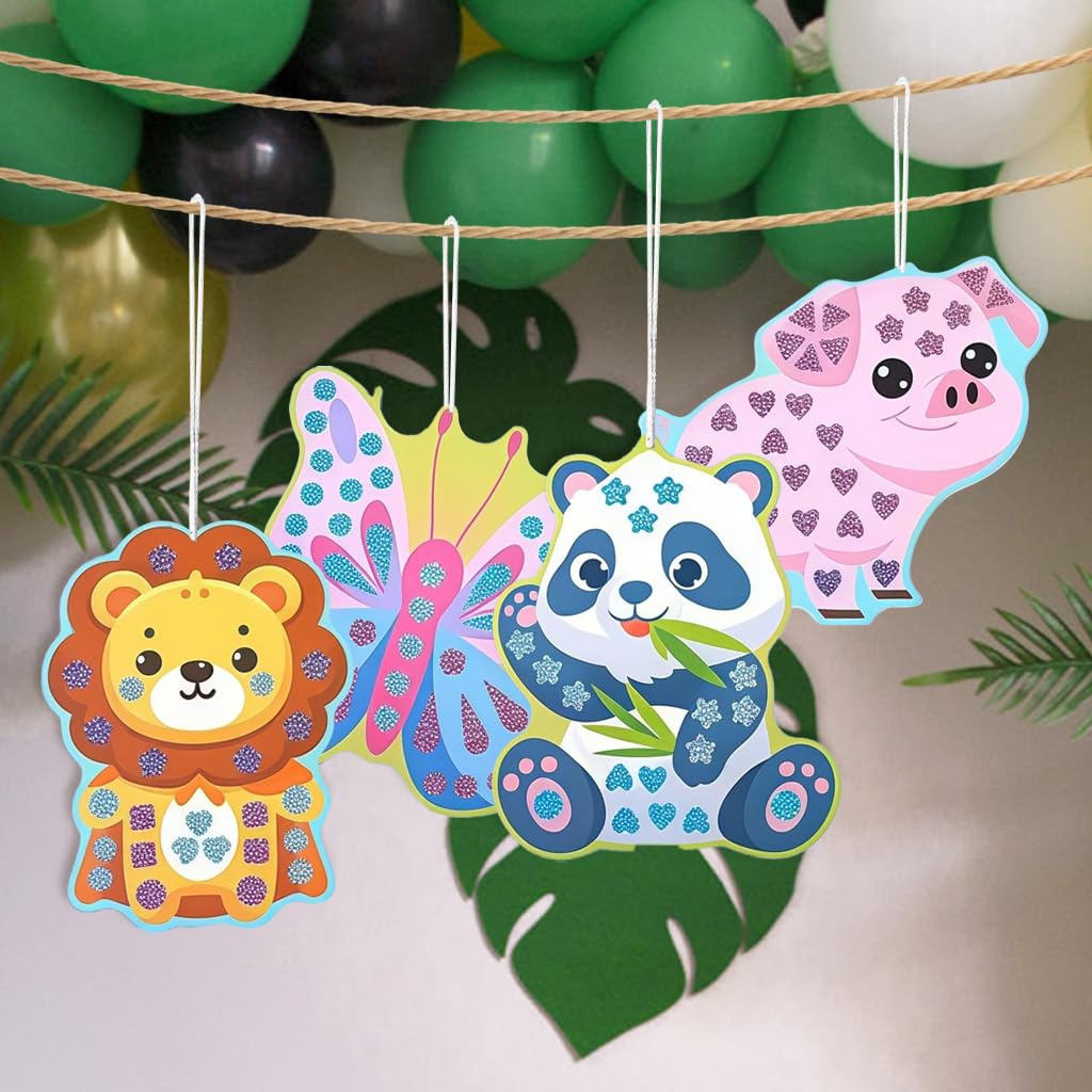 PATPAT Kids Craft Kit for Creative DIY Art with 720 Glitter Stickers and 10 Animal Designs | Fun Gift for Girls
