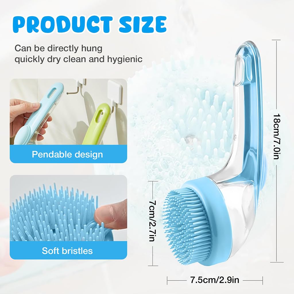 ZIBUYU Pet Bath Brush for Dogs featuring Bubble Maker and Gentle Shampoo Application
