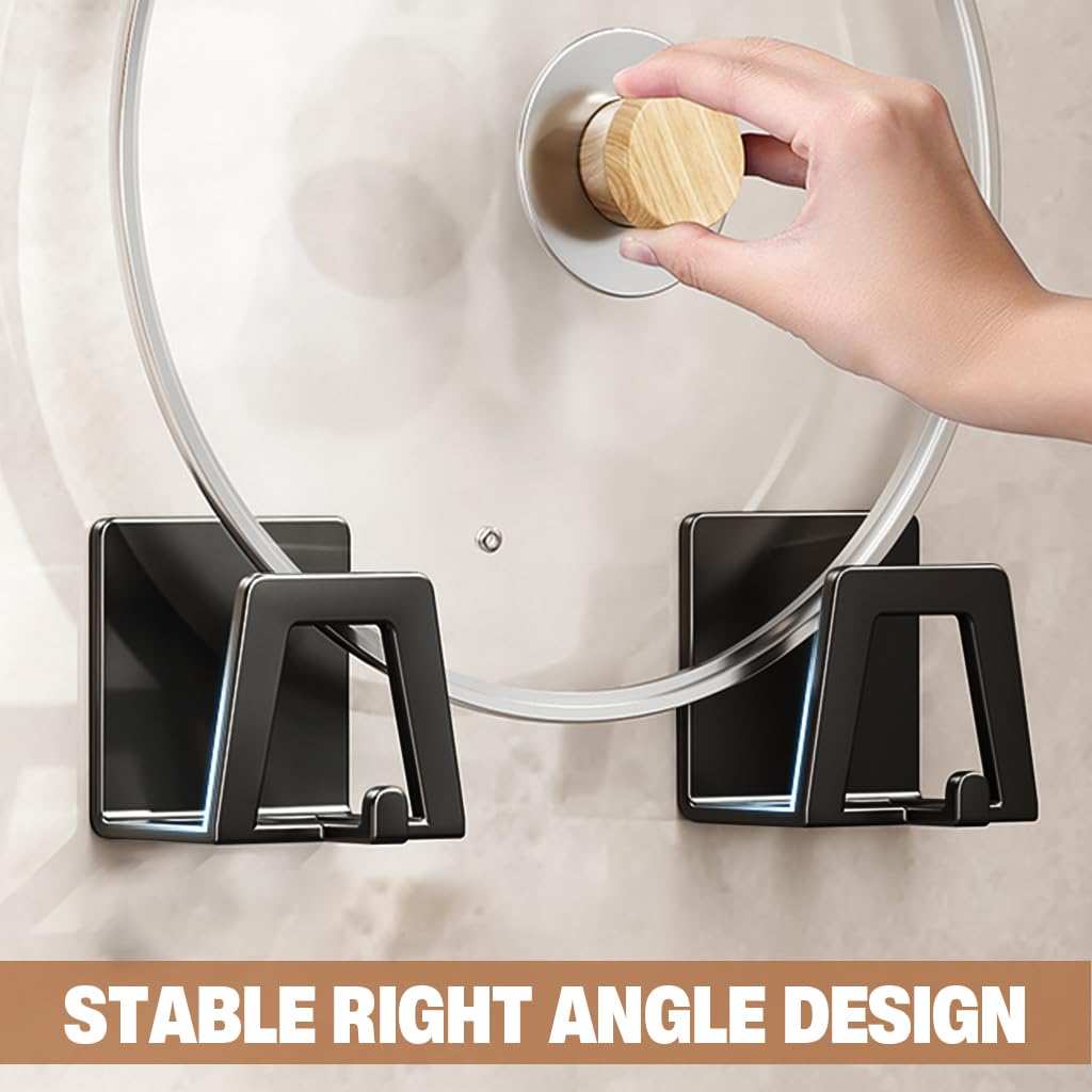 HASTHIP Wall Hooks for Kitchen and Bathroom Storage featuring L Shaped Rack Design | 3Pcs Carbon Steel Self Adhesive Organizer