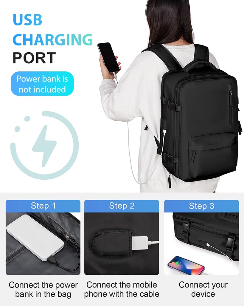 PALAY Travel Backpack for Men with 32x20x42cm Shoe Compartment and 14in Laptop Slot | Waterproof Polyester Design
