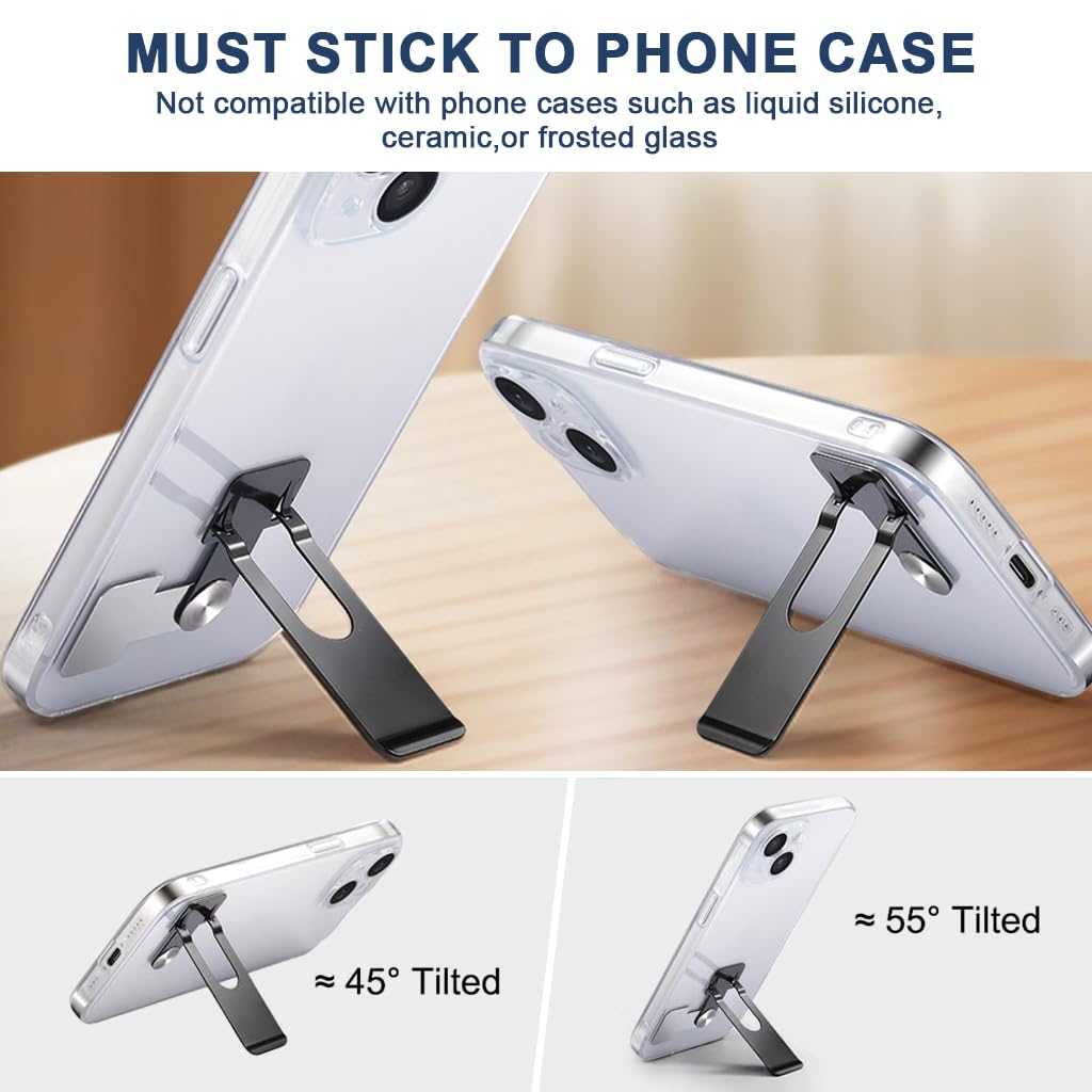ZORBES Self-Adhesive Phone Stand for Hands-Free Viewing with 360 Degree Swivel | Ultra Slim Metal Folding Support