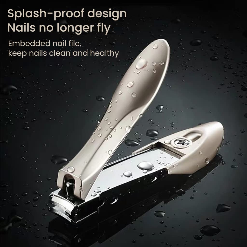 HASTHIP Men Nail Cutter for Thick and Ingrown Nails with Curved Blade & Catcher | Stainless Steel Clippers
