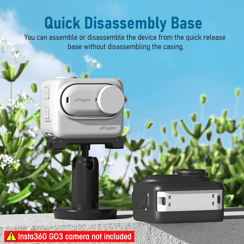 ZORBES Silicone Protective Case for Insta360 GO 3 with Detachable Lens Cover and Lanyard | Anti‑Scratch Camera Protection