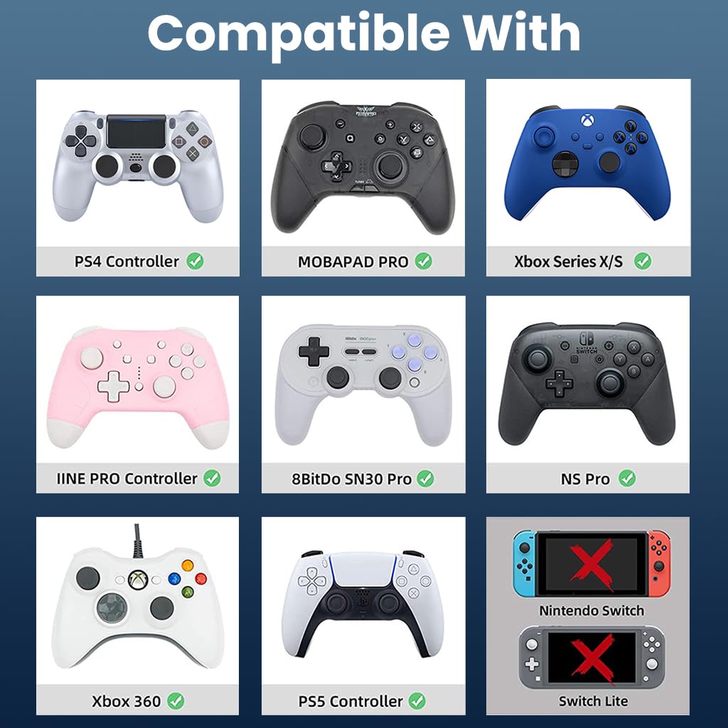 ZORBES PS5 Controller Thumb Grip Caps 4PCS with Anti-Slip Silicone | for PS4 Xbox Switch Pro